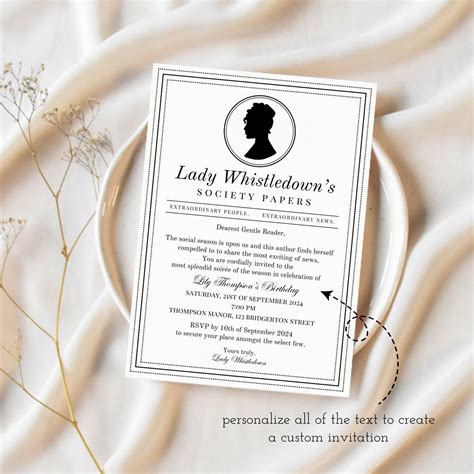 Paper Tea Party Invitation Template Greenery Bridal Tea Editable