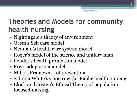 Theories applied in community health nursing | PPTX