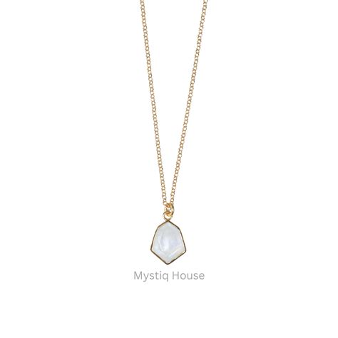 Buy Rainbow Moonstone 92.5 Silver Hexagonal Necklace | Mystiq House