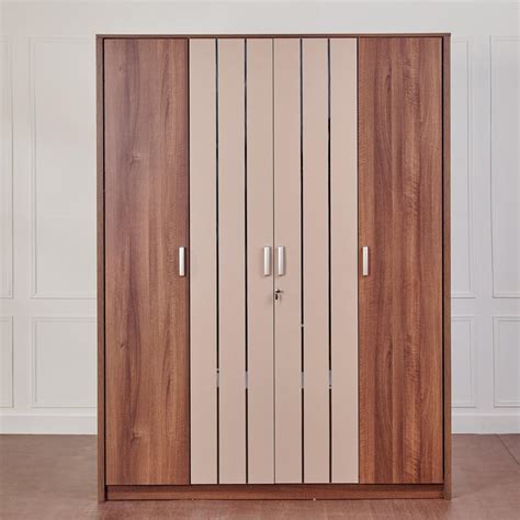 Buy Leon 4-Door Wardrobe - Brown from Home Centre at just INR 23998.0