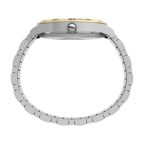 Timex Men Silver-Tone Round Brass Dial Analog Watch - TW2V565000D