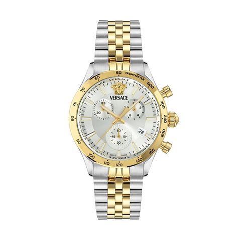 VERSACE Two-Tone Round Dial Analog Men's Watch - VECFA0324 - VECFA0324 ...