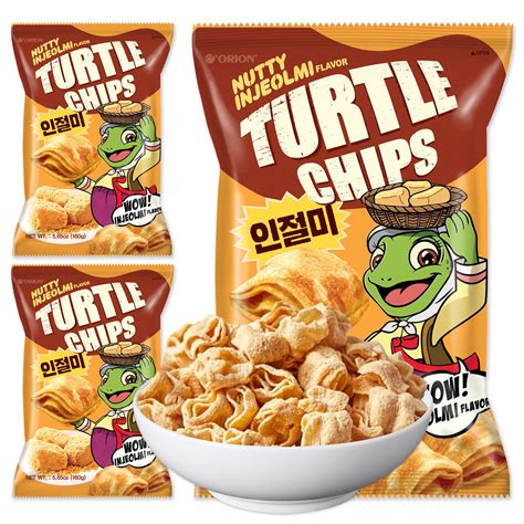 Buy K-Munchies Orion Turtle Chips – Large 3 x 160-gram Nutty Injeolmi ...
