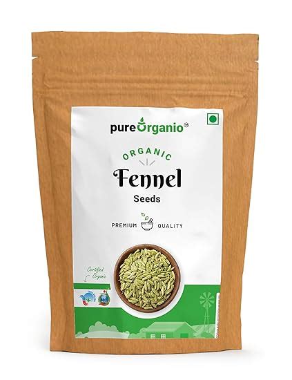 Pure Organio Organic Fennel Seeds, Natural and Fresh Organic Saunf ...