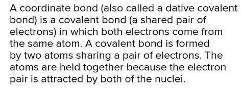 What is the difference between dative bond(coordinate covalent bond ...