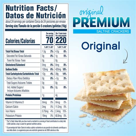 Unsalted Saltine Crackers Nutrition Label at Wallace Swindler blog