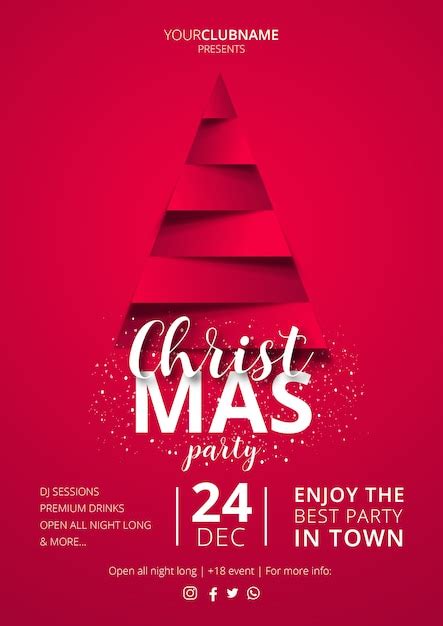 Elegant christmas poster template | Free Vector