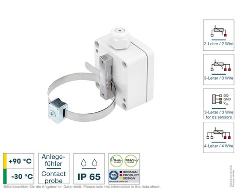 Pipe contact probe with housing | Testo Sensor English