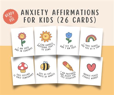 26 Anxiety Coping Affirmations Cards for Kids Teens – MindSpace
