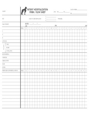 Patient Hospitalization Form/Flow Sheet 2003-2026 - Fill and Sign ...