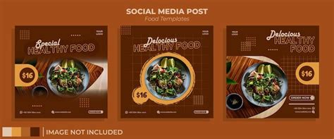 Social media post food template set | Premium Vector