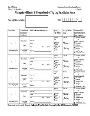 California Unregistered Hauler Trip Log Form - Blank Fillable Template ...
