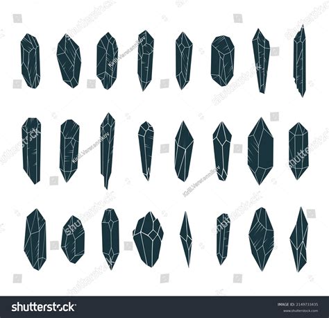 Crystals Big Set 24 Black Silhouettes Stock Vector (Royalty Free) 2149733435 | Shutterstock