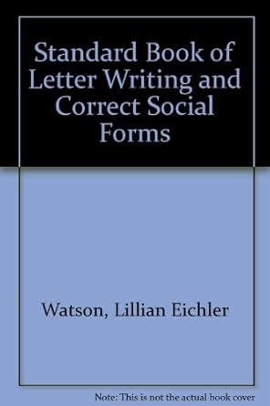 Buy Standard Book of Letter Writing and Correct Social Forms Book ...