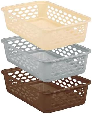 RATAN PLASTICWARE Diana Tray for Storage No. 2 (Medium)-Pack of 3 ...