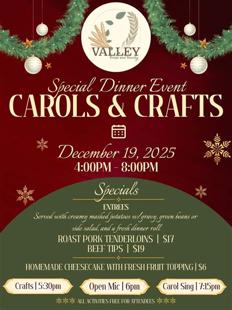 VB&B Carols, Crafts, and Open Mic Dinner Night, 10 West Main Street ...