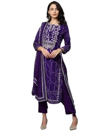 Buy AKS Textile Women's Rayon Printed Kurti with Dupatta and Pant(Size ...