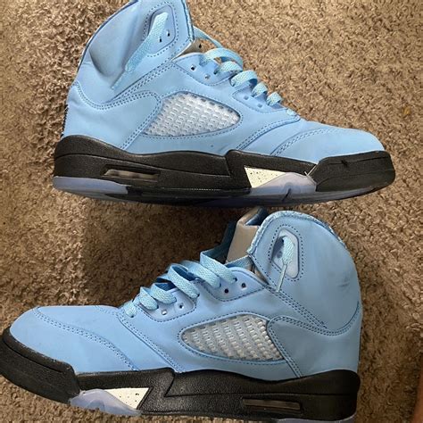 University blue Jordan 5 - Depop