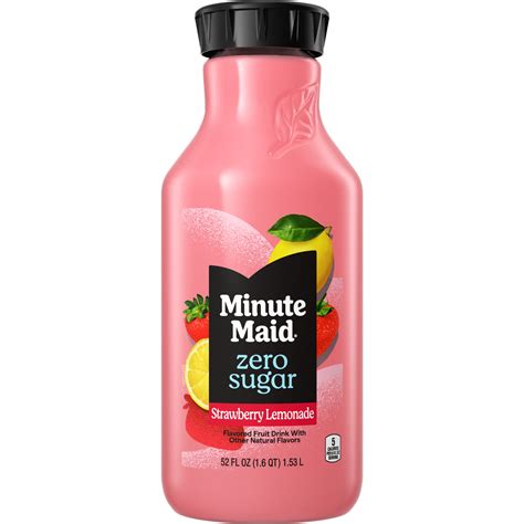 Minute Maid Strawberry Lemonade Bottle 52 fl oz Refreshing Fruit Juice ...