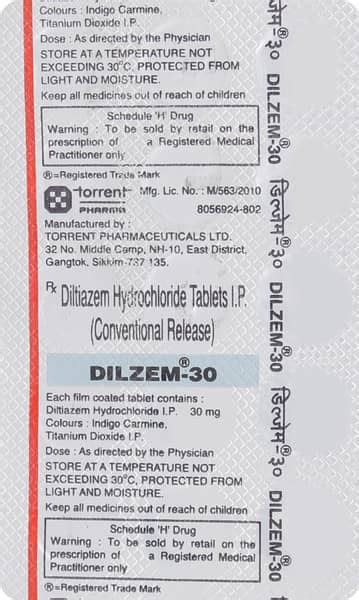 Dilzem 30 Tablet: Uses, Side Effects, Price, Dosage & More Info - PharmEasy