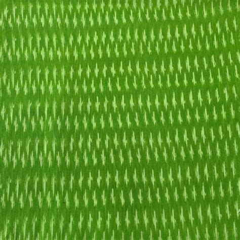 (PRE-CUT 1.45 METER)Pure Cotton Mercerised Ikkat Light Green With Crea ...