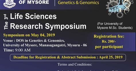 University Mysore 3rd Life Sciences Research Symposium | May 04, 2091