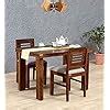 WOODOUTFIT Sheesham Wood 2 Seater Dining Table Set for Home Hall Solid ...
