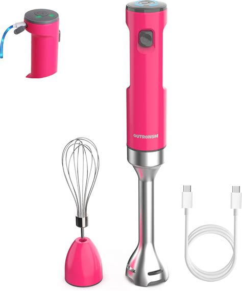 Amazon.com: Cordless Hand Blender, OUTRONSM Cordless Immersion Blender ...