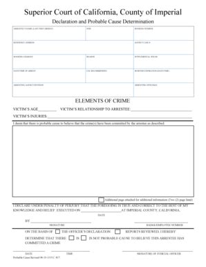 Probable Cause Declaration Form - Fill and Sign Printable Template Online