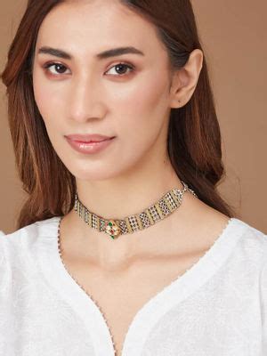 Buy Fabindia Women Multi-Color Metal Choker Necklace Online