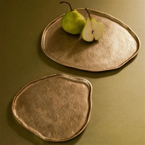 Shop Aalaya Home Aluminium Tray | Modern Gold Serveware – The Living ...