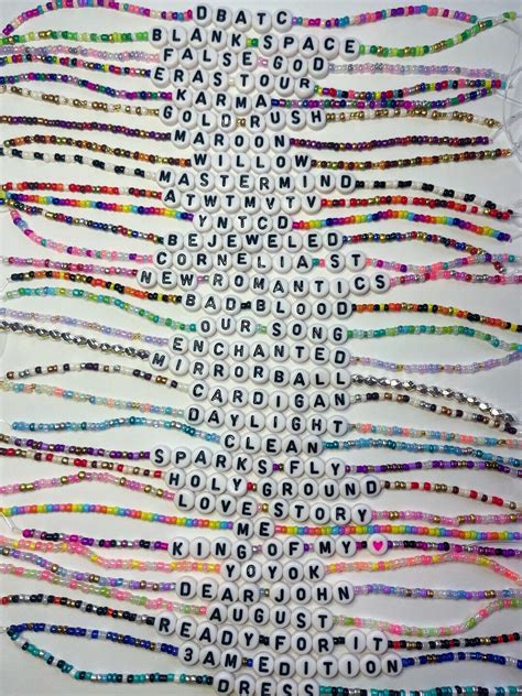 Eras Song Title Friendship Bracelets, Gift for Swiftie, Tradable ...