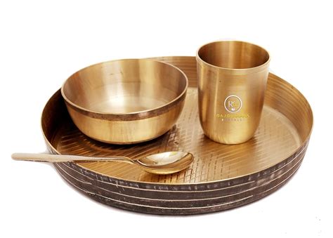 RAJ GHARANA METALS Pure Kansa (Bronze) Baby Dinner Set - 4 Pcs KANSA ...