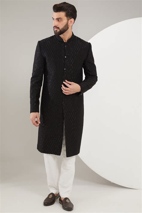 Black Cut-dana Sherwani