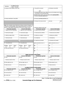 Free IRS Form W-2c | Corrected Wage and Tax Statement - PDF – eForms