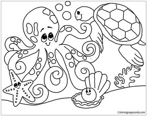 Ocean Animals Coloring Sheets