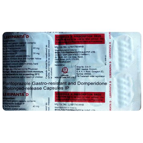Leripanta D Capsule | Uses, Side Effects, Price | Apollo Pharmacy