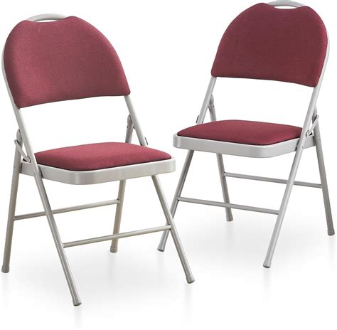 Amazon.com: BOOSDEN Folding Chairs Set of 2, Heavy Duty Metal Folding ...