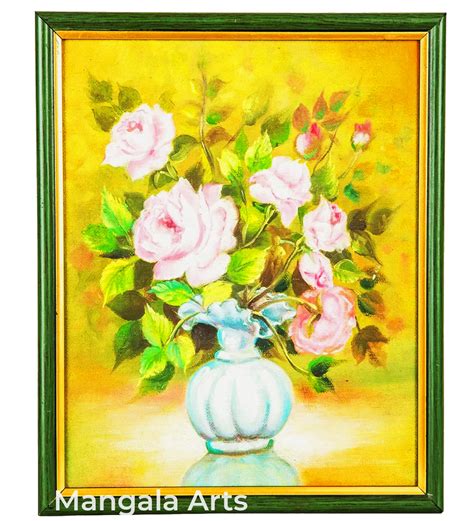 Flower Vase Wall Decor Canvas Oil Painting | Mangala Arts