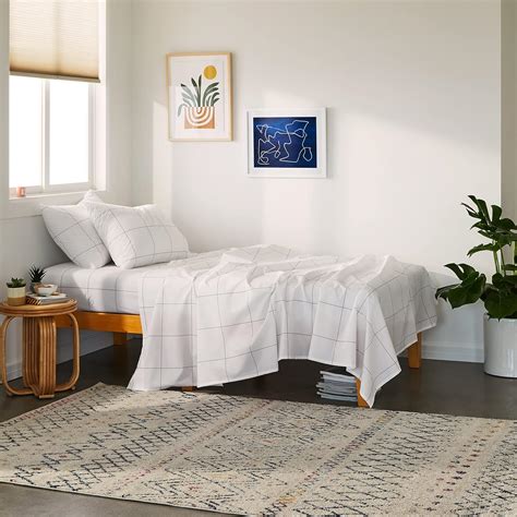 Brooklinen Luxe Core Sheet Set for Twin Size Bed, Windowpane - 4 Piece ...