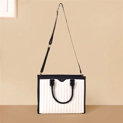 Classic Chic Black And White Tote Bag With Sling Online - Premium Tote ...