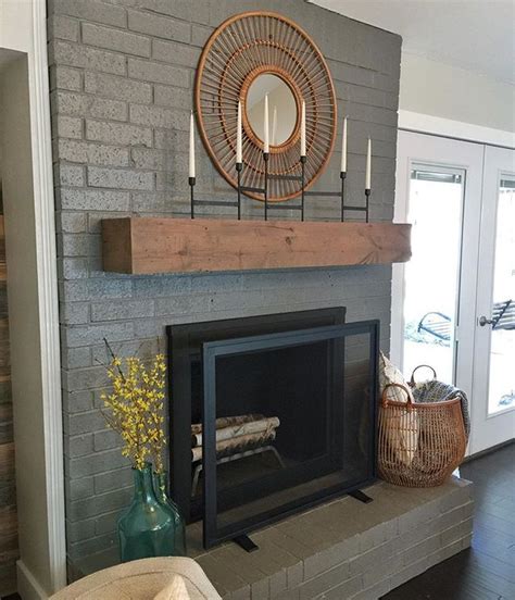 80+ Modern Rustic Painted Brick Fireplaces Ideas | Brick fireplace ...