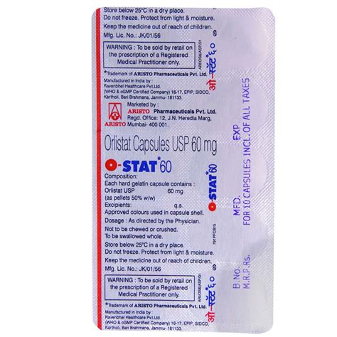 O-Stat 60 Tablet 10's Price, Uses, Side Effects, Composition - Apollo ...