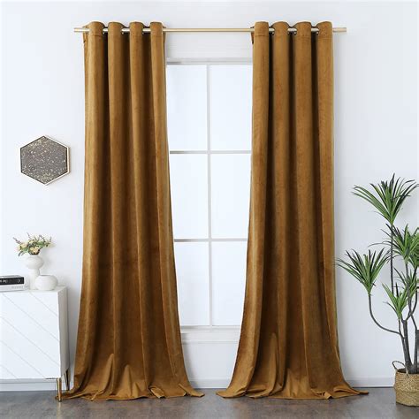 Buy Timeper Gold Backdrop Curtains - Luxury Velvet Curtain Panels ...