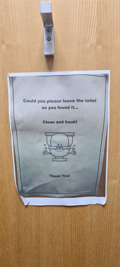 My work has a toilet sign that's a printed out sign from somewhere else ...