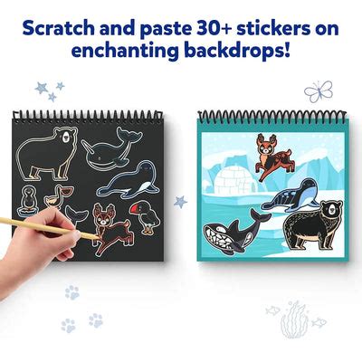 Animal Craft Kit - Scratch Art & Dot It! Sticker Kit | Skillmatics