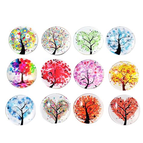 Buy 12 Pcs Life Tree Landscape Tree Refrigerator Magnets Whiteboard ...