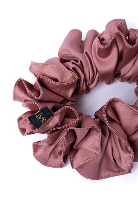 Buy Blush Pink Satin Scrunchie by Mysthelle at ScrollnShops