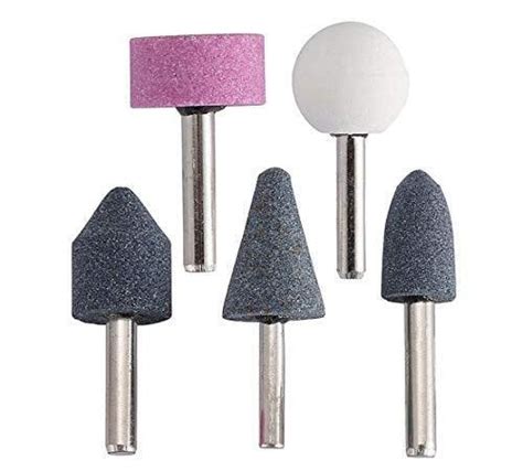 BRH 5 Pcs Shank Abrasive Mounted Stone Multicolour : Amazon.in: Home ...