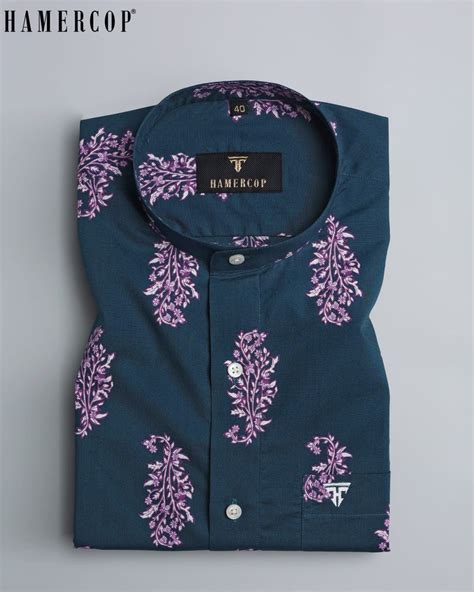 Lavender Tree Branch Printed Cotton Poplin Shirt – Hamercop